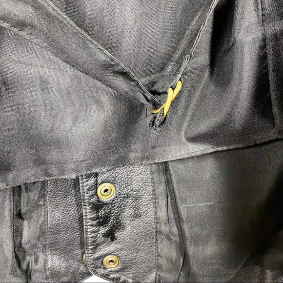 WILSON’S LEATHER Black Leather Biker Moto Vest, Size Large - Picture 4 of 9